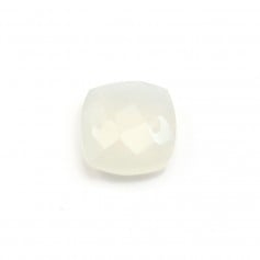 Intercalary in white chalcedony with 2 holes 10mm x 1pc