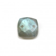Intercalary in labradorite faceted with 2 holes 10mm x 1pc