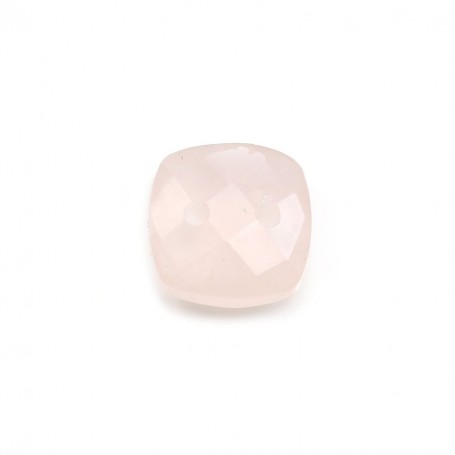 Intercalaire en quartz rose avec 2 trous 10mm x 1pc