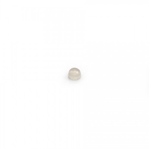 Cabochon d'agate grise, de forme ronde, 2mm x 10 pcs