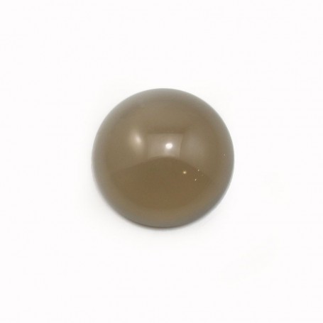 Cabochon of grey agate, in round shape, 14mm x 4pcs