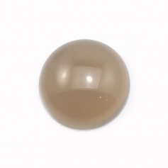 Cabochon of grey agate, in round shape, 16mm x 4pcs