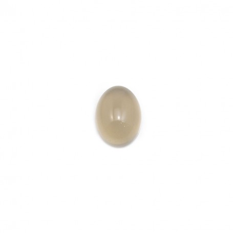 Cabochon of grey agate, in oval shape, 6 * 8mm x 4pcs