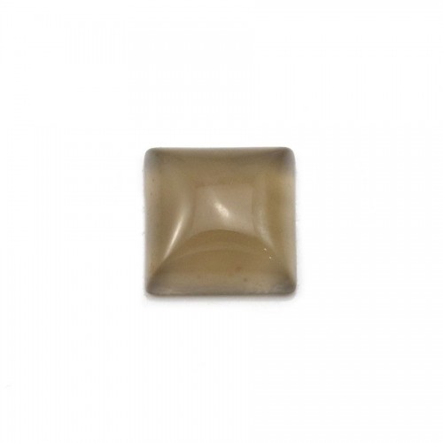 Agata grigia cabochon, forma quadrata, 10 mm x 4 pezzi