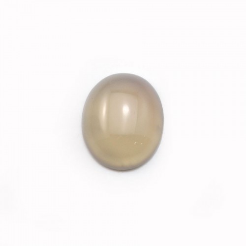 Cabochon of grey agate, in oval shape, 10 * 12mm x 6pcs