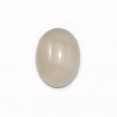 Cabochon of grey agate, in oval shape, measuring 12 * 16mm x 2pcs