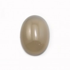 Cabochon of gray agate, in oval shape, 13 * 18mm, x 2pcs
