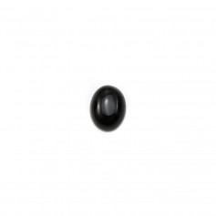 Cabochon agate noire, ovale 5x7mm x 4pcs