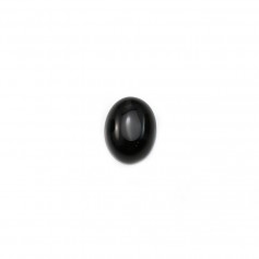 Cabochon agate noire, ovale 7x9mm x 4pcs