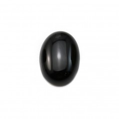 Cabochon agate noire ovale 10x14mm x 4pcs