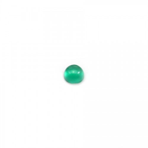 Agata cabochon, forma rotonda, colore verde, 3 mm x 4 pz