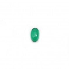 Cabochão em ágata, forma oval, cor verde, 3 * 5mm x 4pcs
