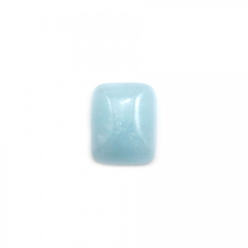 Cabochon aquamarine, rectangle shape 8x10mm x 1pc