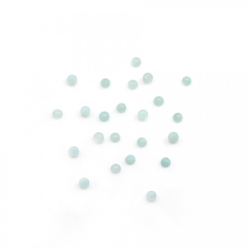 Amazzonite blu cabochon, forma rotonda, 2mm x 10pz