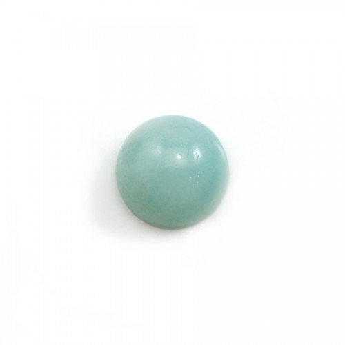 Blue cabochon of amazonite, in round shape, 3mm x 5 pcs