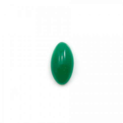 Cabochão aventurino verde, qualidade A+, forma oval pontiaguda, 5x10mm x 1pc