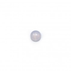 Blue chalcedony cabochon, in round shape, 4mm x 4pcs
