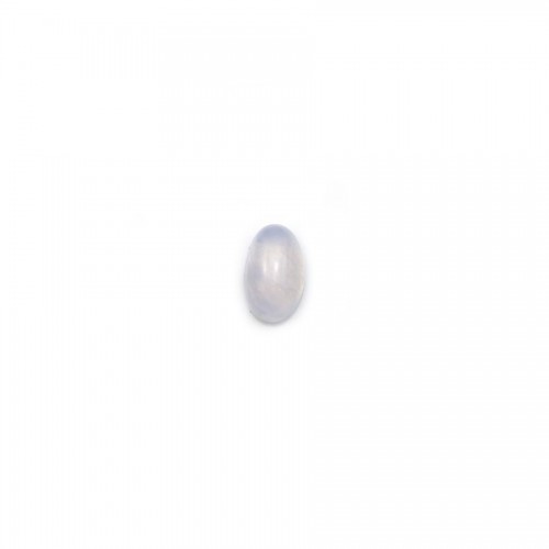 Blue chalcedony cabochon, in oval shaped, 3 * 5mm x 4pcs