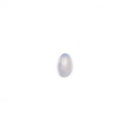 Blue chalcedony cabochon, in oval shaped, 3 * 5mm x 4pcs