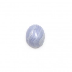 Blue chalcedony cabochon, oval shape, 8 * 10mm x 2pcs