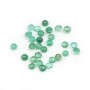 Green emerald cabochon, in round shape x 1pc