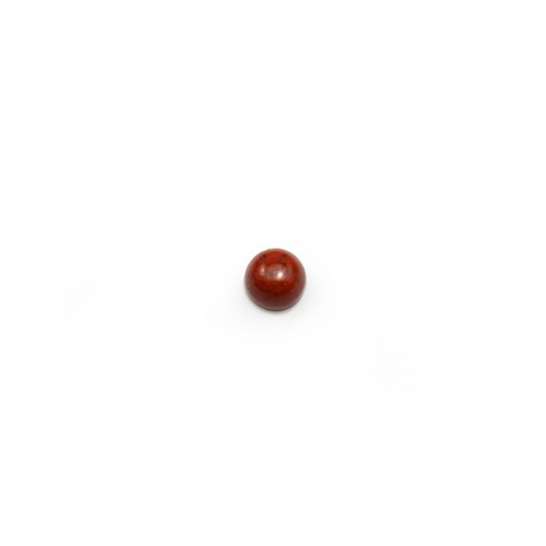 Red jasper cabochon, in round shape, 3mm x 4 pcs