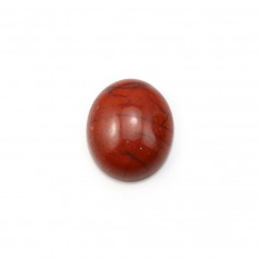 Cabochon of red jasper, in oval shape, 10 * 12mm x 4 pcs