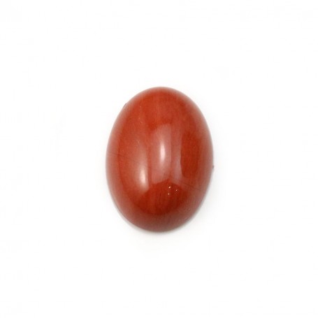 Cabochon of red jasper, in oval shape, 10 * 14mm x 4 pcs