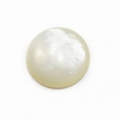 Cabochon de nacre blanche, de forme ronde, 16 mm x 1pc