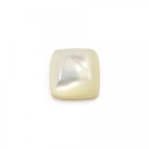 Cabochon de nacre blanche, de forme carré, 10mm x 1pc