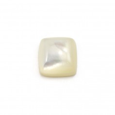 Cabochon de nacre blanche, de forme carré, 10mm x 1pc