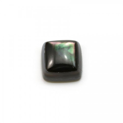 Cabochon of grey mother-of-pearl, in the shape of square, 10mm x 1pc