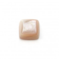 Cabochon of pink mother-of-pearl, in the shape of square, 10mm x 1pc