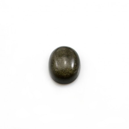 Cabochon d'obsidienne, de forme ovale 8x10mm x 1pc
