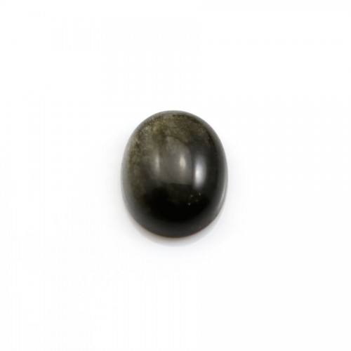 Cabochão oval de obsidiana dourada, 10x12 mm x 1 unidade
