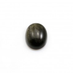 Cabochon Obsidienne doré ovale, 10x12mm x 1pc