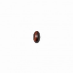 Bull eye cabochon in red color, in oval shaped, 3 * 5mm x 4pcs