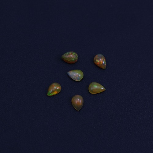 Cabochon opale éthiopienne, goutte 5x7mm x 1pc