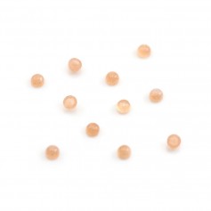 Cabochon of sunstone, in round shape, 3mm x 2pcs