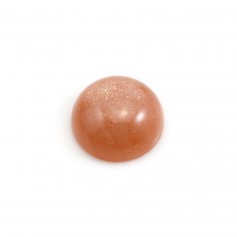 Cabochon of sunstone, in round shape, 14mm x 1pc