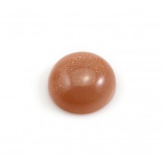 Cabochon of sunstone, in round shape, 16mm x 1pc
