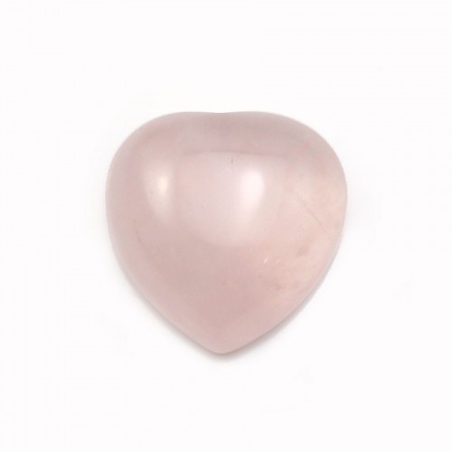Cabujón de cuarzo rosa, forma de corazón, 12mm x 4pcs
