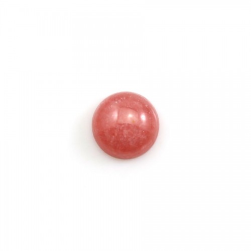 Pink rhodochrosite cabochon, in round shape, in size of 10mm x 1pc