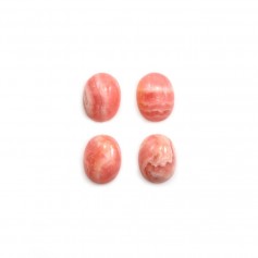 Pink rhodochrosite cabochon, in oval shape, in size of 7x9mm x 1pc