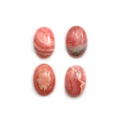 Pink rhodochrosite cabochon, in oval shape, in size of 7x12mm x 1pc