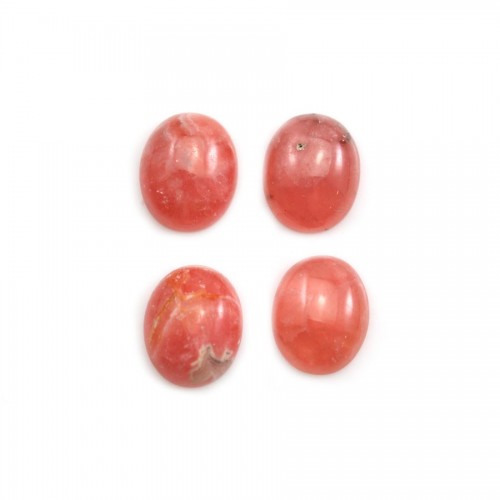 Pink rhodochrosite cabochon, in oval shape, in size of 9*11mm x 1pc