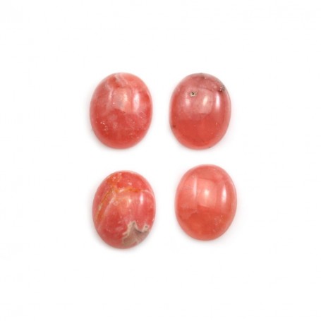 Pink rhodochrosite cabochon, in oval shape, in size of 9x11mm x 1pc