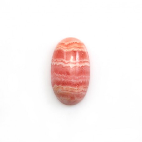 Pink rhodochrosite cabochon, in oval shape, in size of 9x15mm x 1pc