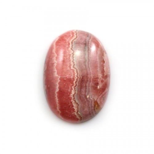 Cabochon de rhodochrosite rose, de forme ovale, et de taille 18x25mm x 1pc