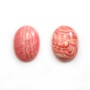 Pink rhodochrosite cabochon, in oval shape, in size of 16x22mm x 1pc